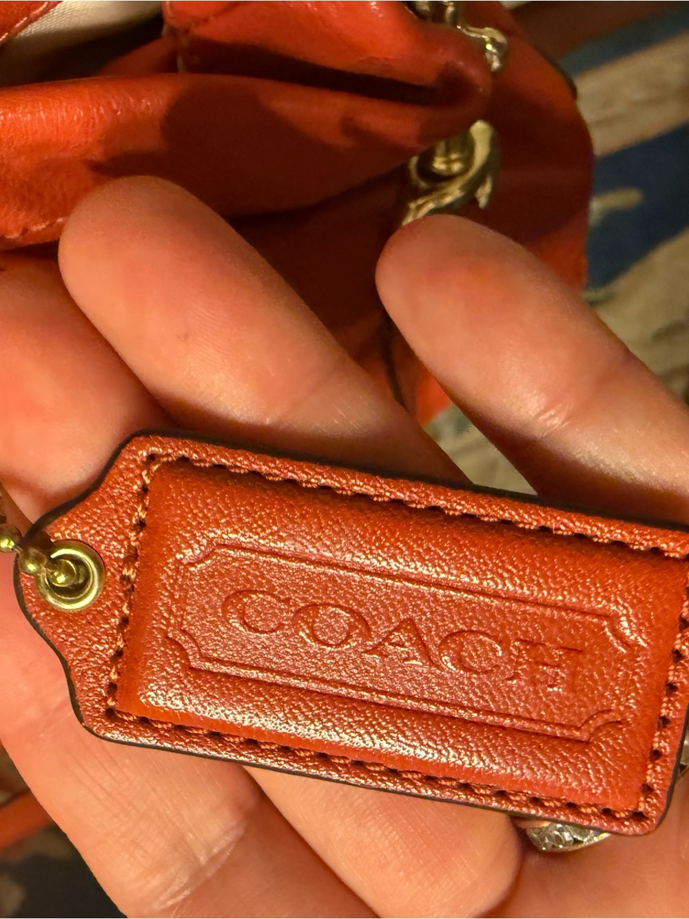 Coach Red Leather Shoulder Tote with Gold Hardware - Picture 5 of 5